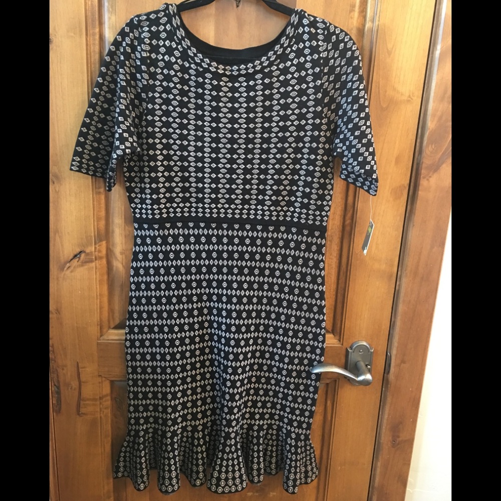 Taylor Flounce Hem Sweater Dress So Cute!!! Black and Taupe